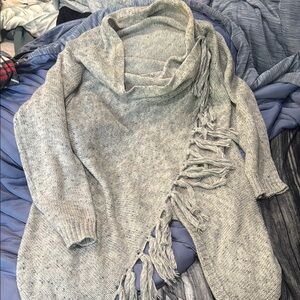 Cozy Gray Cowl Neck Sweater